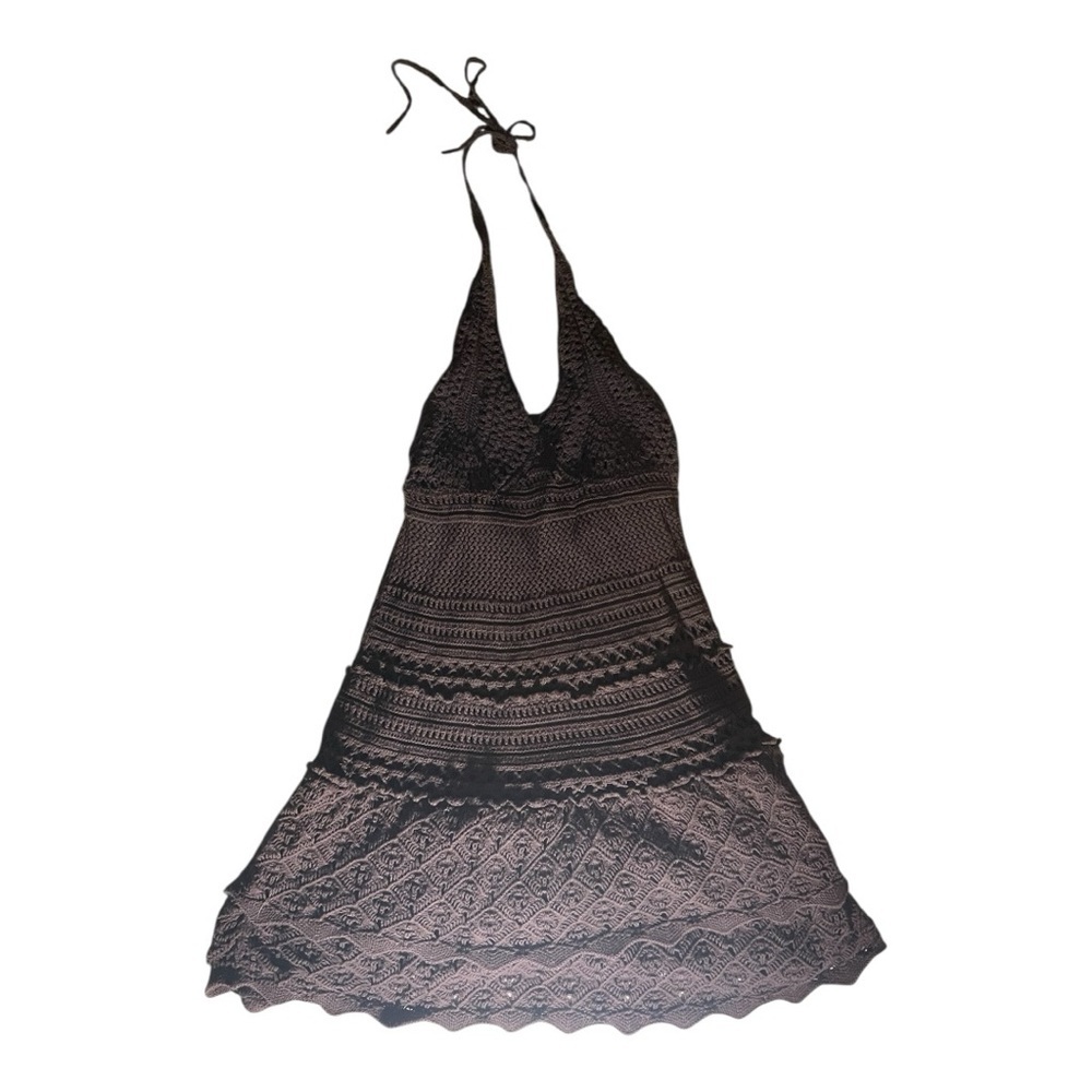 Moda International Brown Crochet Dress